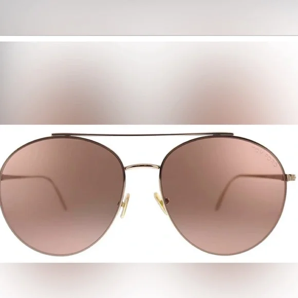 Tom Ford Simone 02 pink mirror aviator sunglasses - Picture 3 of 7